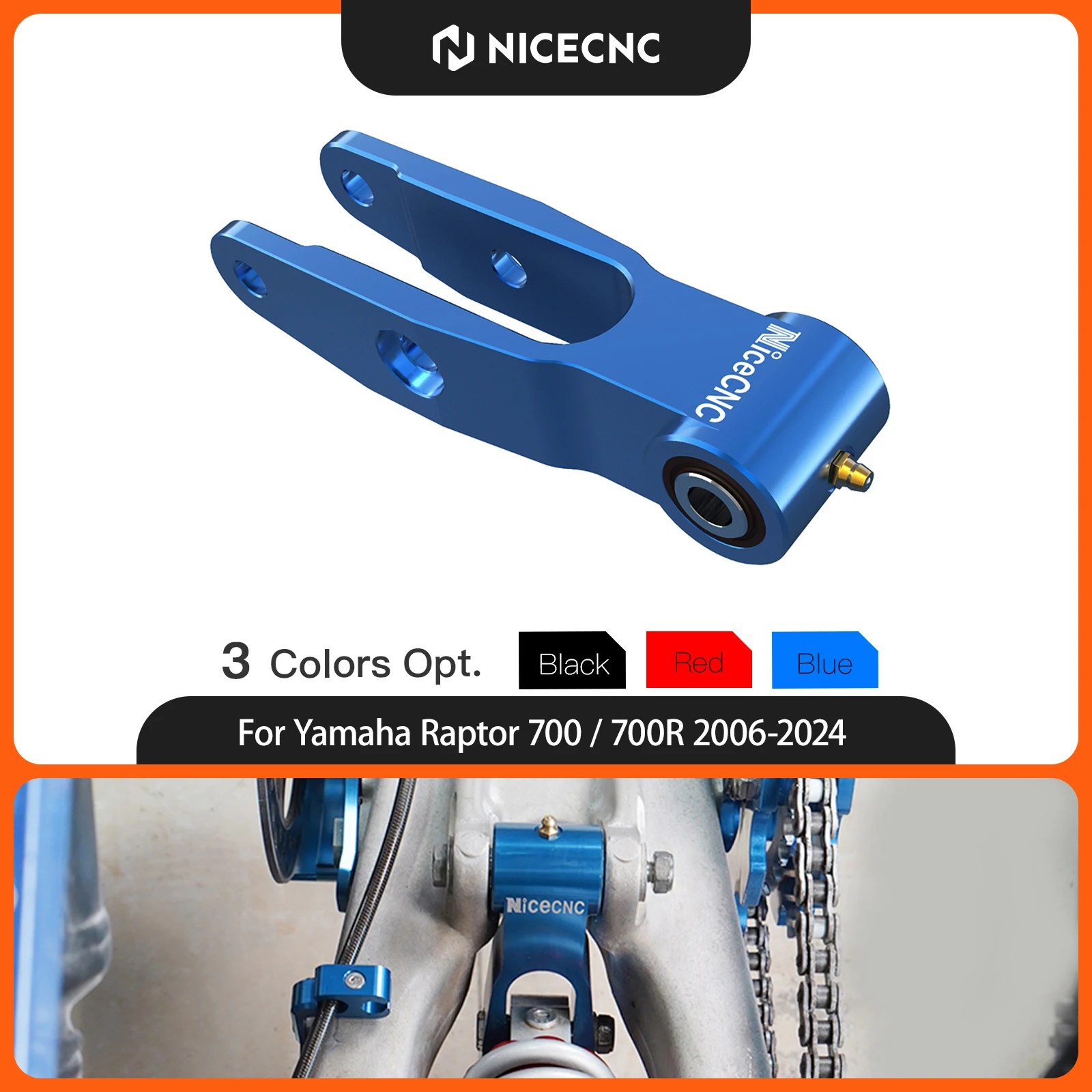 NICECNC For Yamaha Raptor 700 2013-2026 Rear Suspension Shock Absorber Linkage For Yamaha Raptor 700R ATV Accessories Aluminum
NICECNC For Yamaha Raptor 700 2013-2026 Rear Suspension Shock Absorber Linkage For Yamaha Raptor 700R ATV Accessories Aluminum