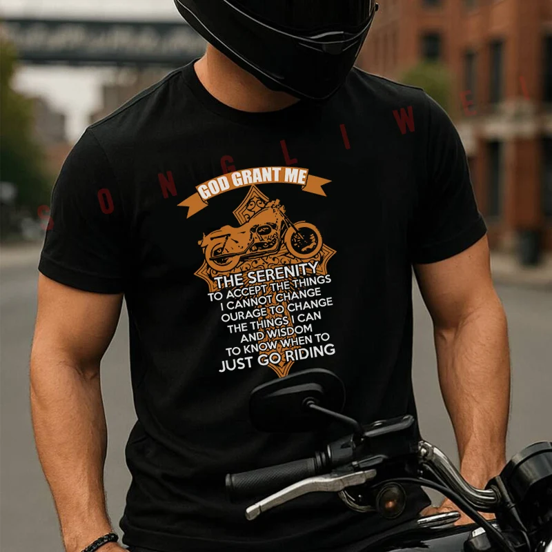 Футболка God Grant Me Motorcycle Moto, хлопковая футболка для фанатов Motorrad, новая модная летняя мужская футболка с короткими рукавами и круглым вырезом
Футболка God Grant Me Motorcycle Moto, хлопковая футболка для фанатов Motorrad, новая модная летняя мужская футболка с короткими рукавами и круглым вырезом