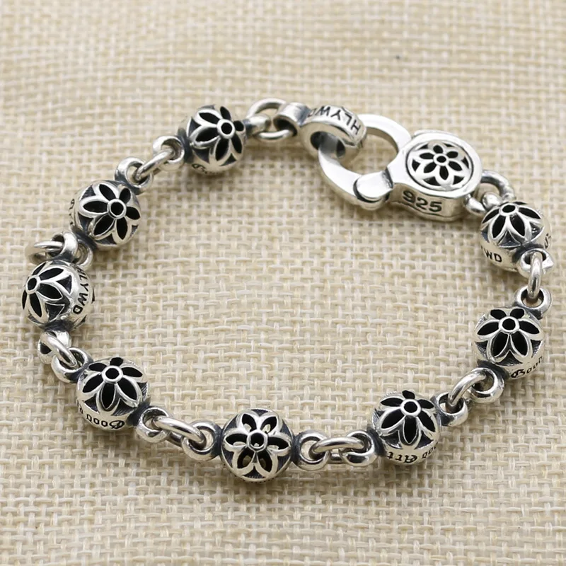 925 sterling silver handsome Japanese and Korean hexagonal star bracelet, retro punk style hip-hop men's bracelet
925 sterling silver handsome Japanese and Korean hexagonal star bracelet, retro punk style hip-hop men's bracelet