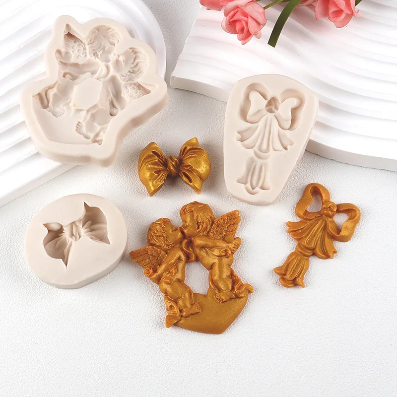 DIY Fondant Cake Rim Silicone Mold Bowknot Little Angel Chocolate Candy Cake Mold Baking Accessories Cake Decorating Tools
DIY Fondant Cake Rim Silicone Mold Bowknot Little Angel Chocolate Candy Cake Mold Baking Accessories Cake Decorating Tools