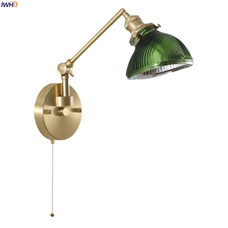 IWHD Vintage Brass Glass LED Wall Light Fixture Pull Chain Left Right Rotate Mirror Bathroom Living Room Decor Bedside Lamps
IWHD Vintage Brass Glass LED Wall Light Fixture Pull Chain Left Right Rotate Mirror Bathroom Living Room Decor Bedside Lamps