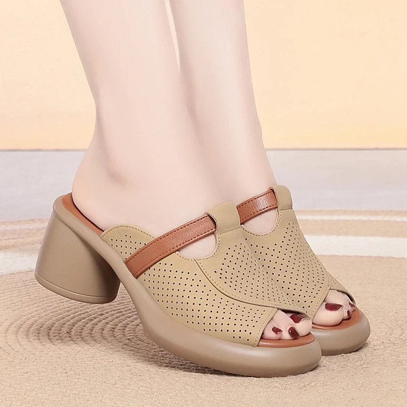 Breathable Perforated Slide Sandals With Chunky Heel And Color Block Design Slip On Open Toe Casual Summer Shoes For Daily And
Breathable Perforated Slide Sandals With Chunky Heel And Color Block Design Slip On Open Toe Casual Summer Shoes For Daily And