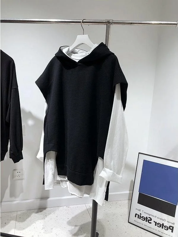 plus Size 300 Pounds Sleeveless Hoodie Vest Women's Autumn Design Unique Layered T-Shirt Vest Set Korean Style Commute Wind
plus Size 300 Pounds Sleeveless Hoodie Vest Women's Autumn Design Unique Layered T-Shirt Vest Set Korean Style Commute Wind
