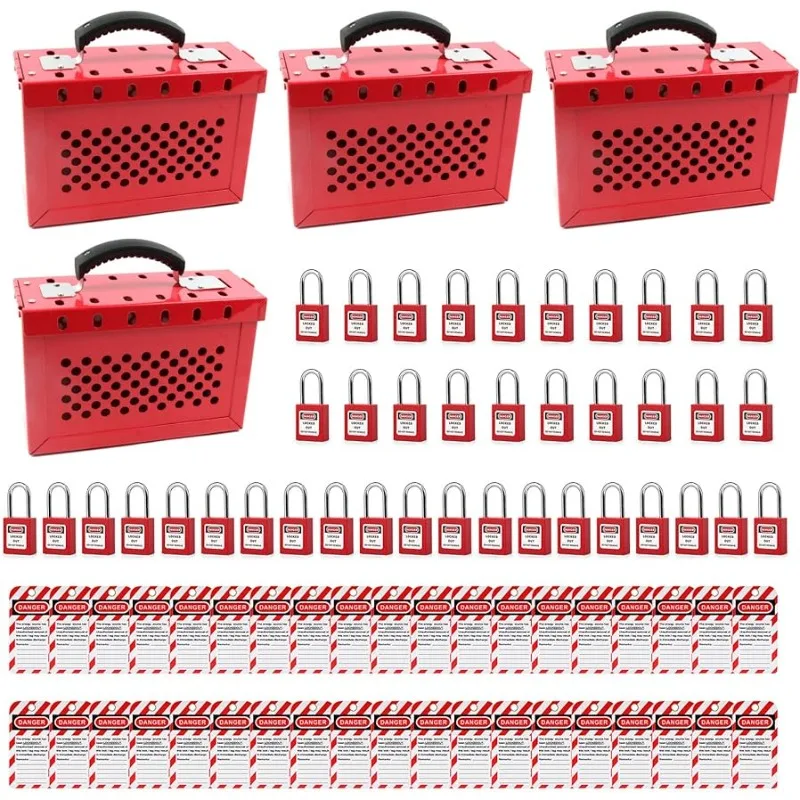 Lockout Tagout Safety Padlock Box Kit 4Loto Lock Box Set with 40 Loto Lock and 40Lockout Tagout Tag for Lock Out Tag Out Station
Lockout Tagout Safety Padlock Box Kit 4Loto Lock Box Set with 40 Loto Lock and 40Lockout Tagout Tag for Lock Out Tag Out Station