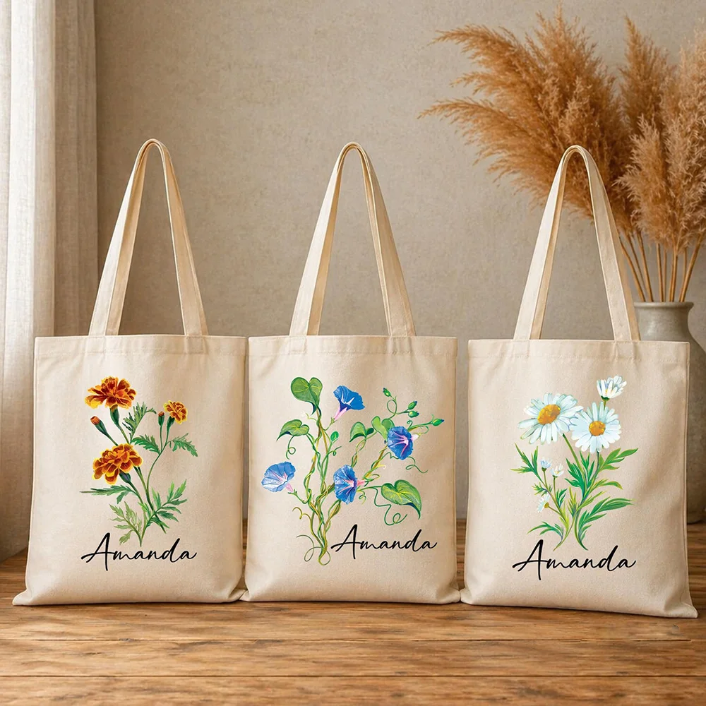 Large Capacity Canvas Tote Bag Personalized Birth Month Flower Custom Name Handbag For Mom Grandma Grocery And Storage
Large Capacity Canvas Tote Bag Personalized Birth Month Flower Custom Name Handbag For Mom Grandma Grocery And Storage