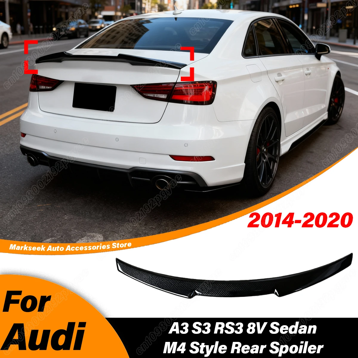 For Audi A3 S3 RS3 8V Sedan 2014 2015 2016 2017 2018 2019 2020 Car Trunk M4 Style Spoiler Wing Sports Splitter Wing Body Kit
For Audi A3 S3 RS3 8V Sedan 2014 2015 2016 2017 2018 2019 2020 Car Trunk M4 Style Spoiler Wing Sports Splitter Wing Body Kit
