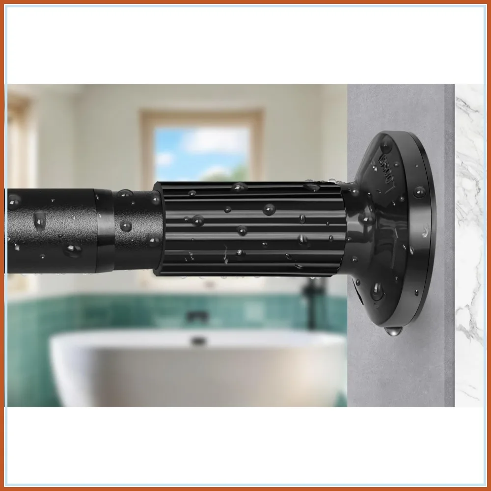Tension Shower Curtain Rod 51-126In (4.25-10.5Ft), No Drill, Adjustable Spring Rod, Black 1.26In Diameter
Tension Shower Curtain Rod 51-126In (4.25-10.5Ft), No Drill, Adjustable Spring Rod, Black 1.26In Diameter