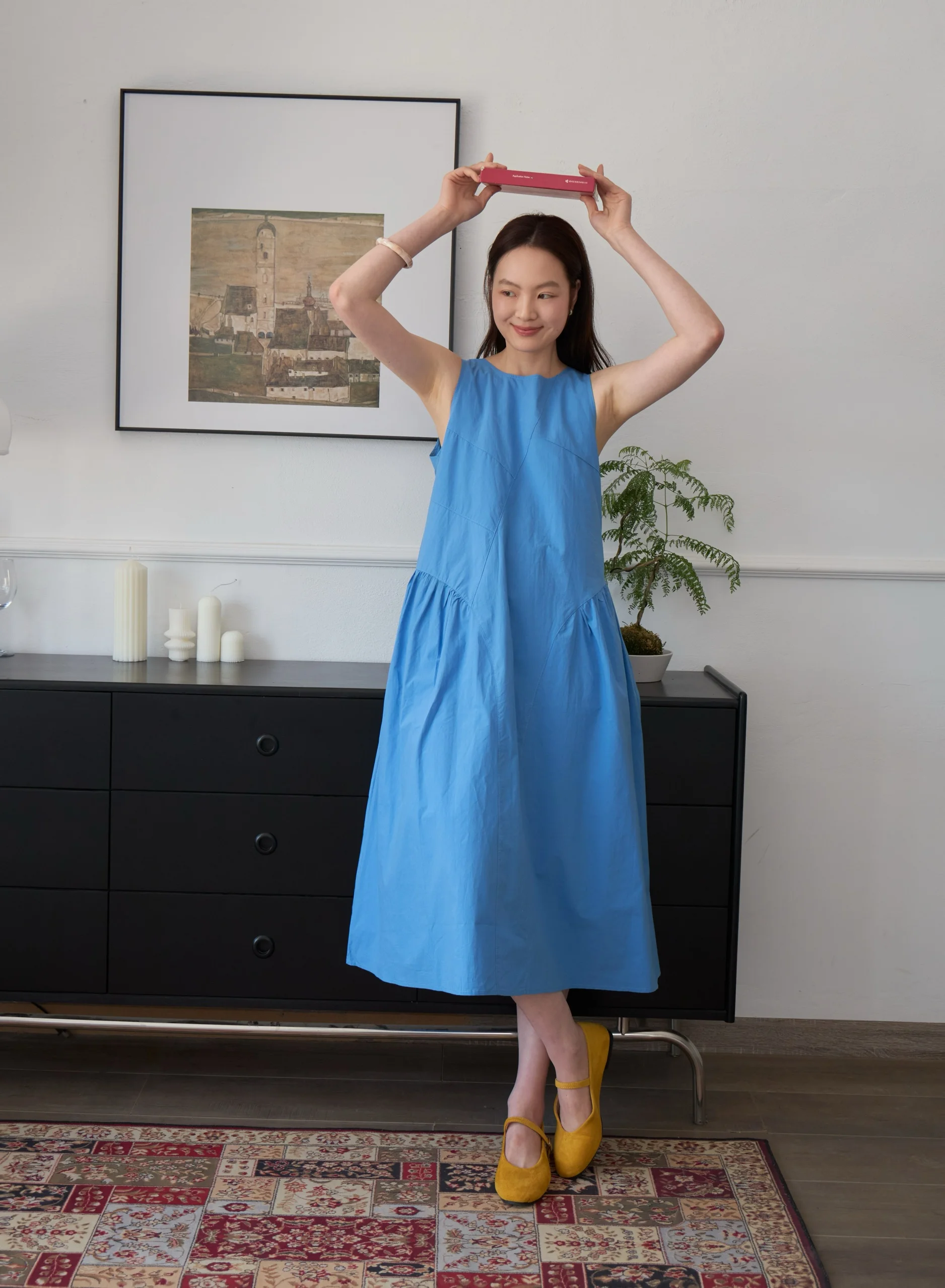 Summer Oxygen White Painting Blue Large Pocket Pleated Vest Dress Long Dress Women's LZoo Commute Loose Waist Sleeveless A-Li...
Summer Oxygen White Painting Blue Large Pocket Pleated Vest Dress Long Dress Women's LZoo Commute Loose Waist Sleeveless A-Li...