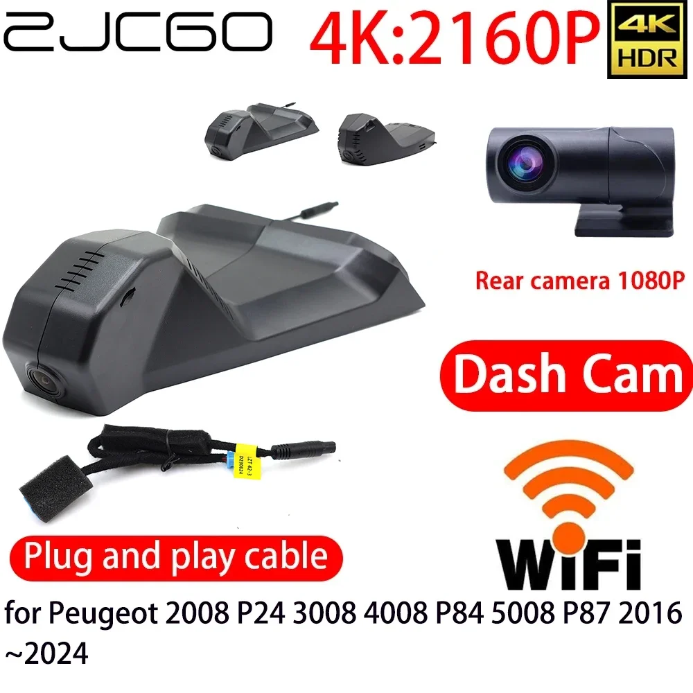 ZJCGO 4K DVR Dash Cam Wifi Front Rear Camera 24h Monitor for Peugeot 2008 P24 3008 4008 P84 5008 P87 2016~2024
ZJCGO 4K DVR Dash Cam Wifi Front Rear Camera 24h Monitor for Peugeot 2008 P24 3008 4008 P84 5008 P87 2016~2024