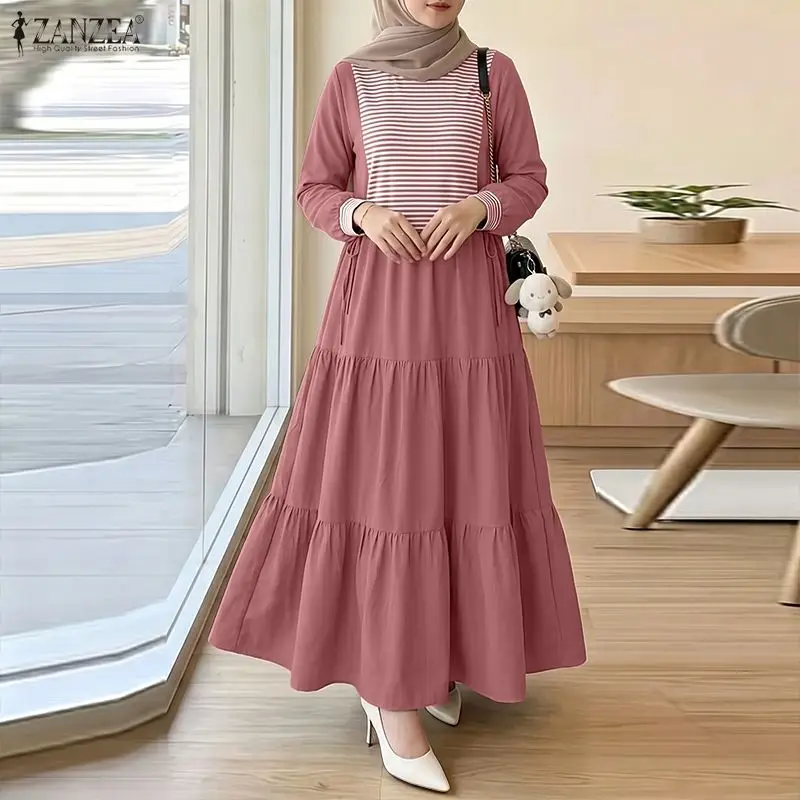 ZANZEA Elegant Muslim Abaya Women Patchwork Maxi Long Dress O Neck Long Sleeve Pleated Sundress Dubai Robe Femme Casual Kaftan
ZANZEA Elegant Muslim Abaya Women Patchwork Maxi Long Dress O Neck Long Sleeve Pleated Sundress Dubai Robe Femme Casual Kaftan