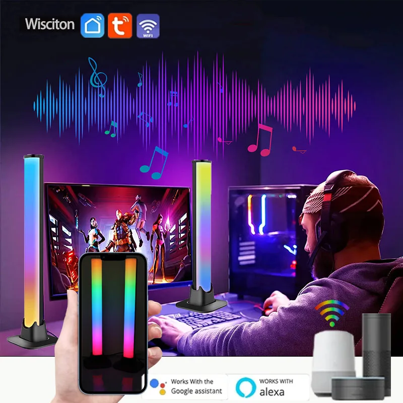 Desktop RGB Computer Atmosphere Light LED Music Rhythm Sensing Festival Decoration Lamp E-sports TV Background Wall Light Tiki
Desktop RGB Computer Atmosphere Light LED Music Rhythm Sensing Festival Decoration Lamp E-sports TV Background Wall Light Tiki