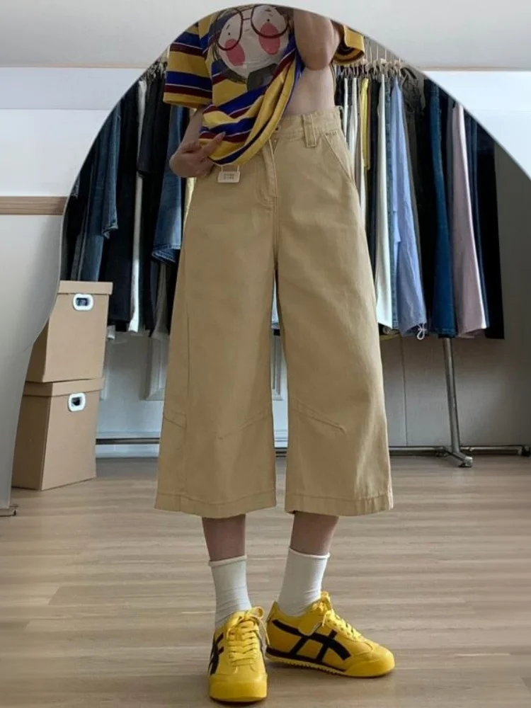 Khaki American Retro Straight Leg Denim Jeans Women's Loose Slim Wide Leg Mid-Pants Casual High Waist Jeans Summer Wear
Khaki American Retro Straight Leg Denim Jeans Women's Loose Slim Wide Leg Mid-Pants Casual High Waist Jeans Summer Wear