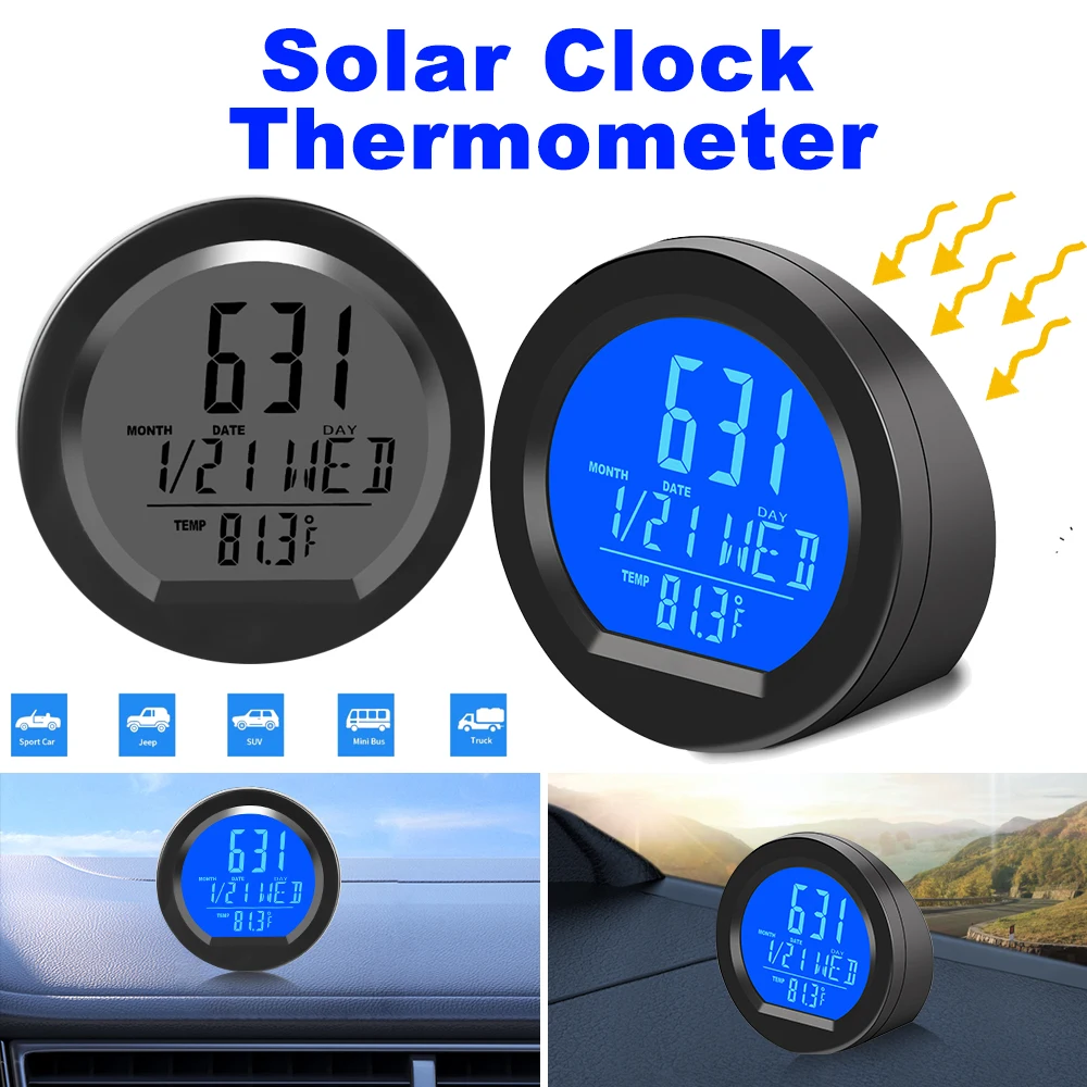 Solar Car Clock Outside Thermometer Driving Time Reminder Automatic Switch High Precision LCD Digital Clock Auto Electronic
Solar Car Clock Outside Thermometer Driving Time Reminder Automatic Switch High Precision LCD Digital Clock Auto Electronic