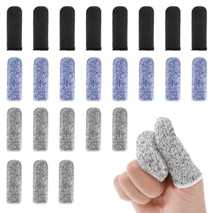 24Pcs cut-resistant finger cots for garden, kitchen, work, sculpturenylon-spandex blend, black, seamless comfort and dexterity
24Pcs cut-resistant finger cots for garden, kitchen, work, sculpturenylon-spandex blend, black, seamless comfort and dexterity