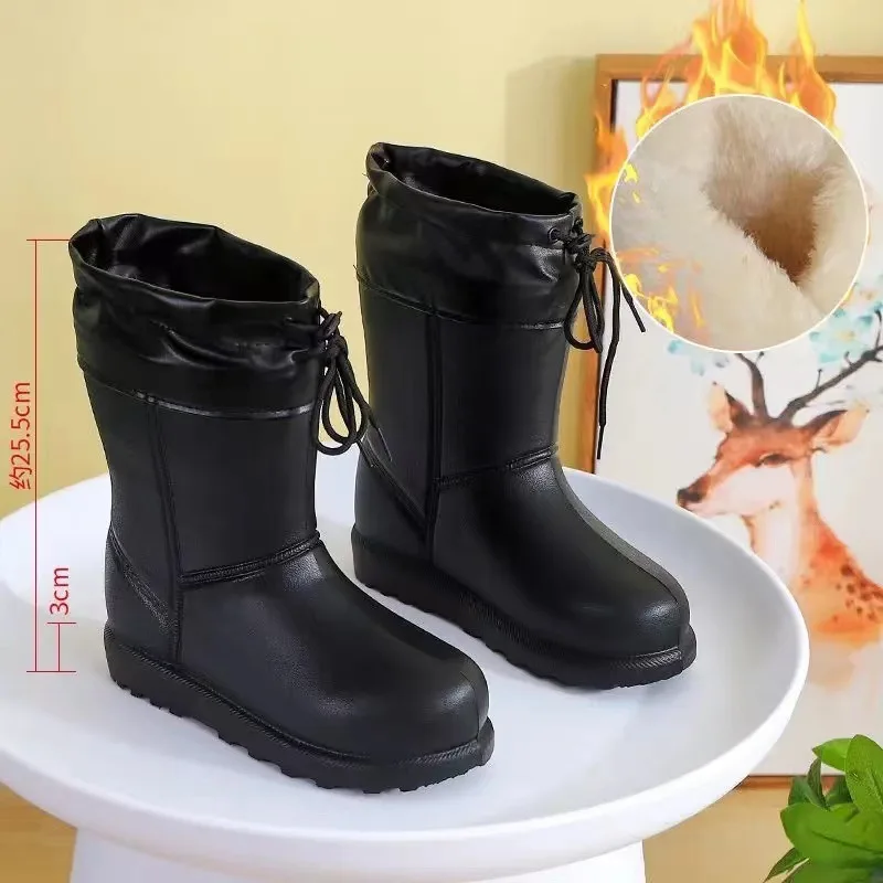 Unisex Thickened Fleece Lined Winter Snow Boots Lightweight Waterproof EVA Rain Boots Black Warm Casual Shoes for Men And Women
Unisex Thickened Fleece Lined Winter Snow Boots Lightweight Waterproof EVA Rain Boots Black Warm Casual Shoes for Men And Women