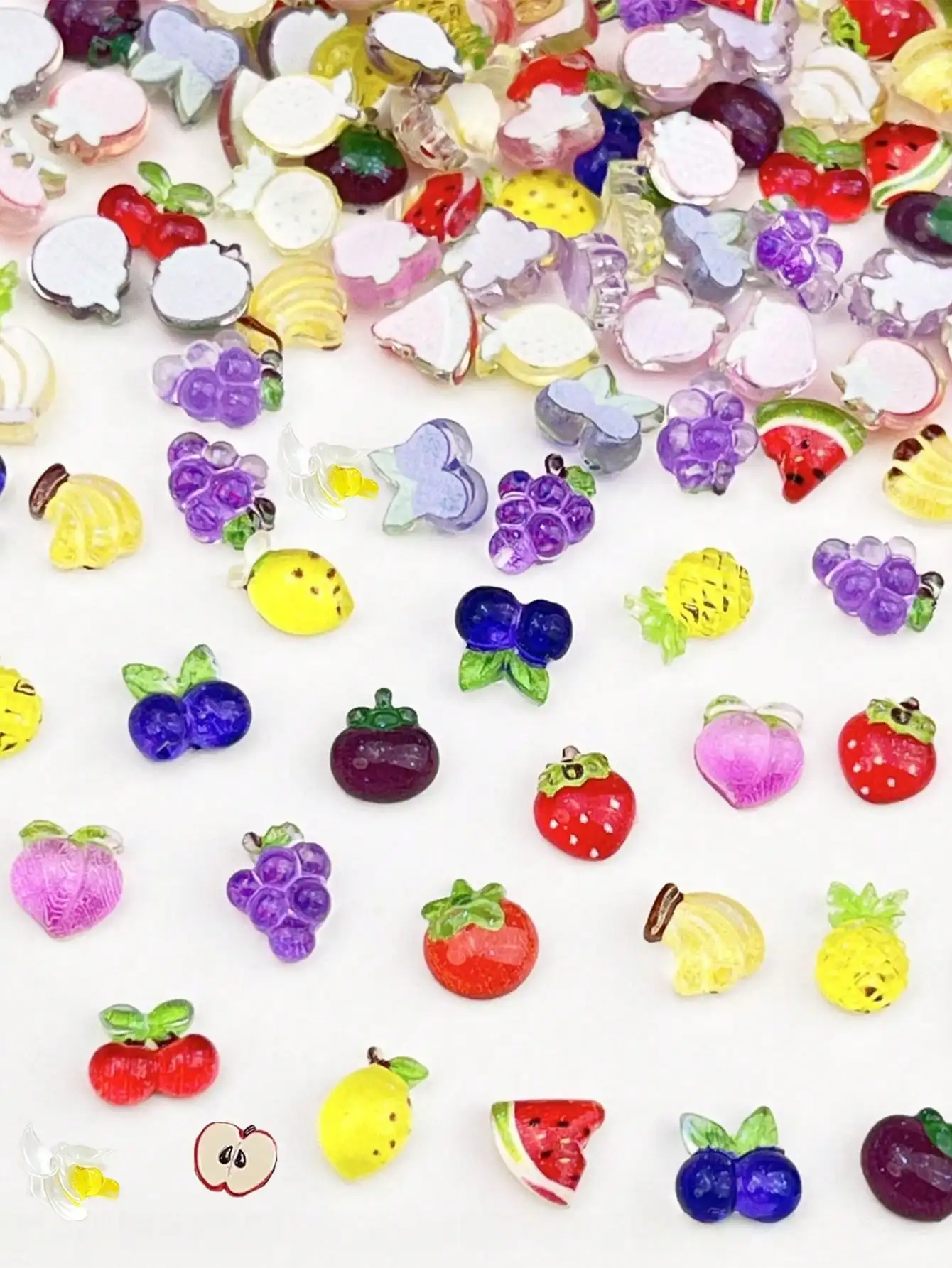 30pcs Spring & Summer Mini Fruit Shaped Nail Art Decorations, Korean & Japanese DIY Style, Including Cherry, Strawberry, Banana, Pineapple And More Assorted Shapes And Designs, Nail Supplies, Nail Jewelry, Nail Gems Included Nails
30pcs Spring & Summer Mini Fruit Shaped Nail Art Decorations, Korean & Japanese DIY Style, Including Cherry, Strawberry, Banana, Pineapple And More Assorted Shapes And Designs, Nail Supplies, Nail Jewelry, Nail Gems Included Nails