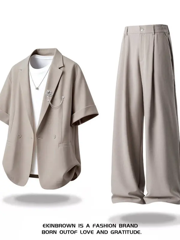Korean Style Deconstructed Short Sleeve Suit Youth Street College Fashionable Men Women Set Tagkita Brand Summer Season
Korean Style Deconstructed Short Sleeve Suit Youth Street College Fashionable Men Women Set Tagkita Brand Summer Season