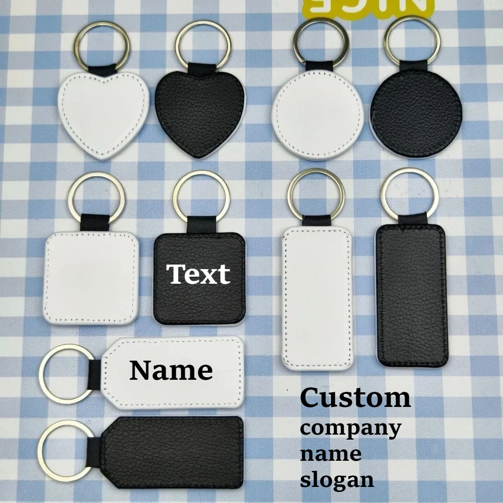 New Black White Leather Heart-shaped Square Edged Keychain Jewelry DIY Holiday Pendant Card Set Keyring Can Customized Logo
New Black White Leather Heart-shaped Square Edged Keychain Jewelry DIY Holiday Pendant Card Set Keyring Can Customized Logo