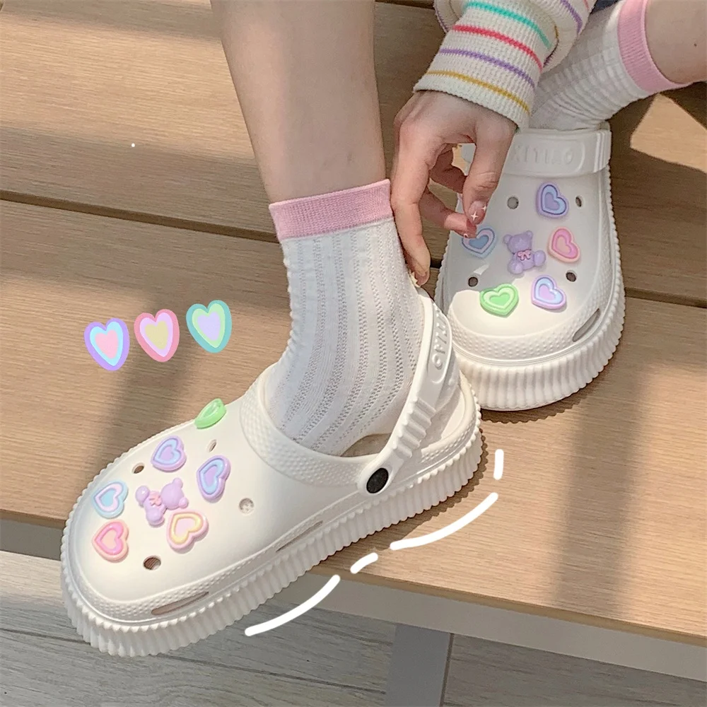 Sweet Heart Shaped EVA Thong Slippers Thick Bottom Platform Sandals Breathable Hollow out Design Summer Beach Shoes for Girls
Sweet Heart Shaped EVA Thong Slippers Thick Bottom Platform Sandals Breathable Hollow out Design Summer Beach Shoes for Girls