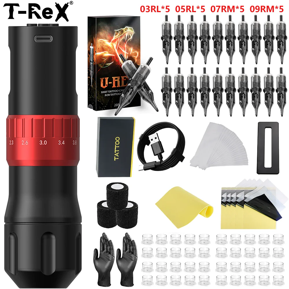 Набор для татуировки T-rex, беспроводная ручка для тату-машины, полный комплект, регулируемый ход, индивидуальный мотор, 20 шт., ручка для макияжа со смешанной иглой для татуировки
Набор для татуировки T-rex, беспроводная ручка для тату-машины, полный комплект, регулируемый ход, индивидуальный мотор, 20 шт., ручка для макияжа со смешанной иглой для татуировки