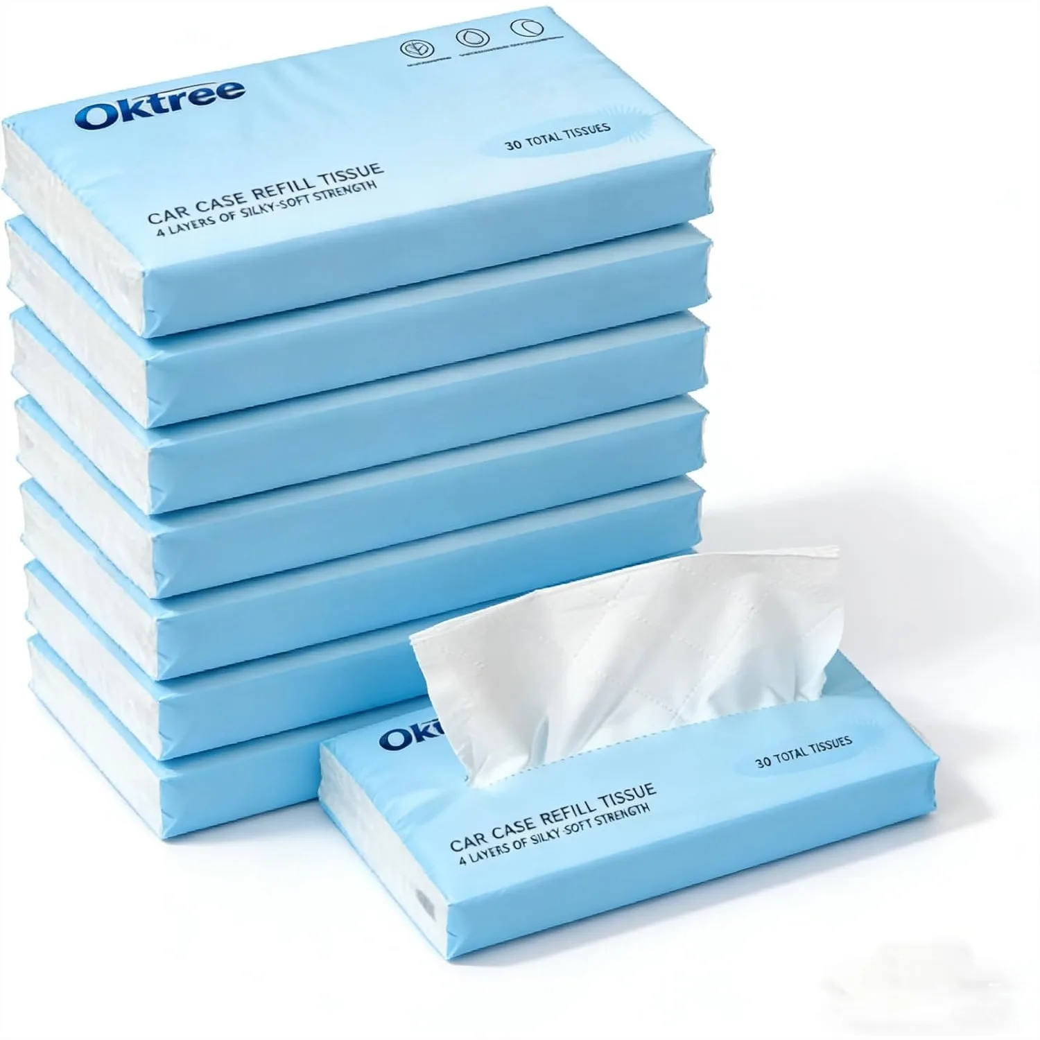 Ultra Soft 4-Ply Facial Tissues for Car Cup Holder & Visor, 8 Packs x 30 Sheets, Compact Travel Size for Home, Office & Travel
Ultra Soft 4-Ply Facial Tissues for Car Cup Holder & Visor, 8 Packs x 30 Sheets, Compact Travel Size for Home, Office & Travel