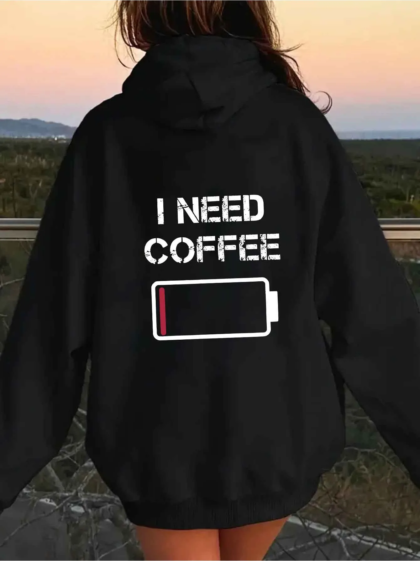 Women's Fun Coffee Lover Sweatshirt - "I Need Coffee" Printed Hoodie - White Text - Suitable for Daily Casual Wear All Seasons
Women's Fun Coffee Lover Sweatshirt - "I Need Coffee" Printed Hoodie - White Text - Suitable for Daily Casual Wear All Seasons