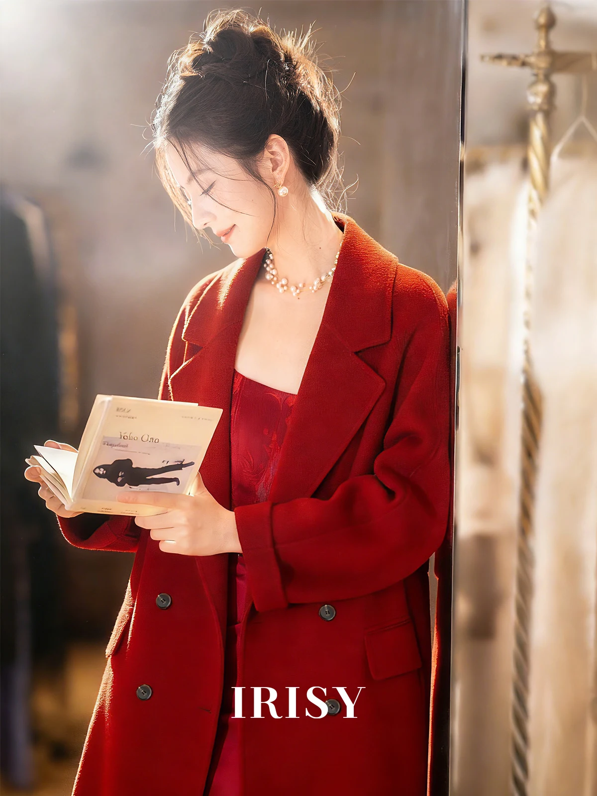 Irisy Wedding Red Woolen Long Double-sided Tweed Coat Women's Ele Early Spring Outfit Loose Fit Double-breasted Pure Color
Irisy Wedding Red Woolen Long Double-sided Tweed Coat Women's Ele Early Spring Outfit Loose Fit Double-breasted Pure Color