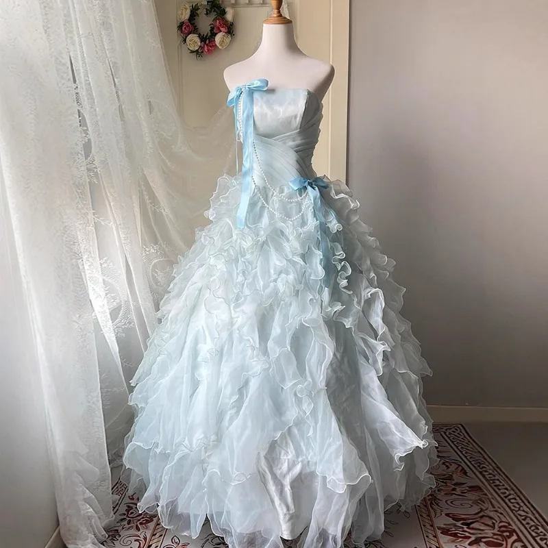 2026 Women's New Blue Strapless Evening Dress Fashionable, Slim, Elegant, Art Exam Banquet Sweet Puff Skirt Long Dress
2026 Women's New Blue Strapless Evening Dress Fashionable, Slim, Elegant, Art Exam Banquet Sweet Puff Skirt Long Dress