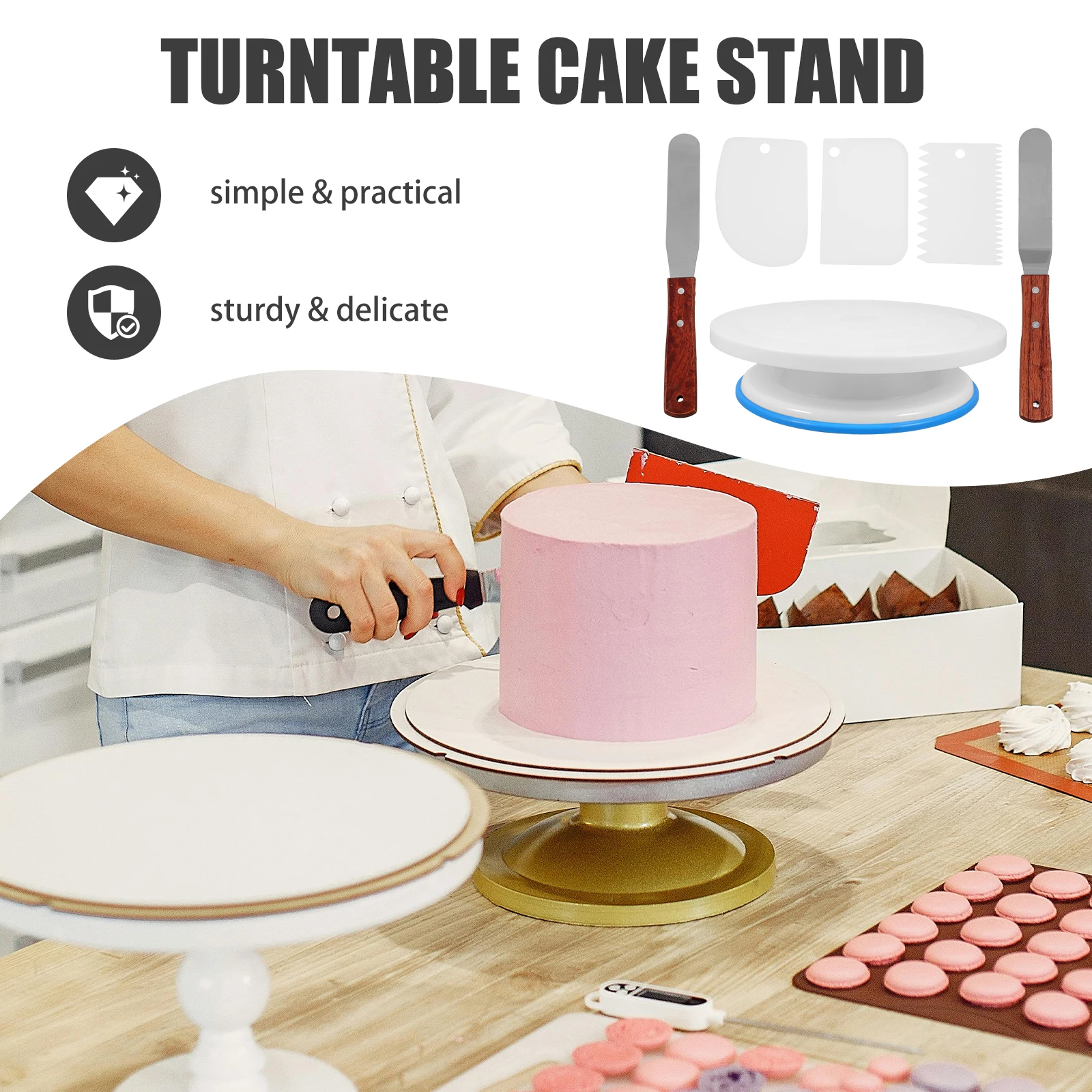 Plastic Cake Rotating Turntable 360 Degree Revolving St for Bakery Decor Easy Cake Kitchen Barware
Plastic Cake Rotating Turntable 360 Degree Revolving St for Bakery Decor Easy Cake Kitchen Barware