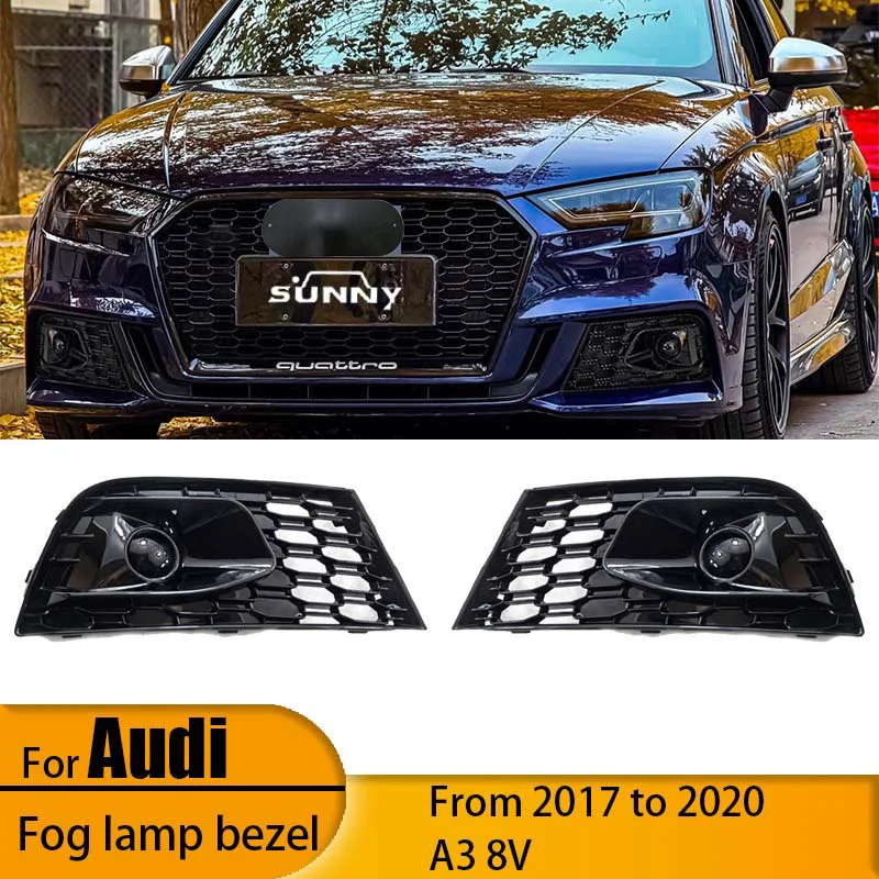 For 2017-2020 Audi A3 8V Front Bumper Fog Light Grille Conversion S3 Honeycomb Black Light Cover Frame
For 2017-2020 Audi A3 8V Front Bumper Fog Light Grille Conversion S3 Honeycomb Black Light Cover Frame