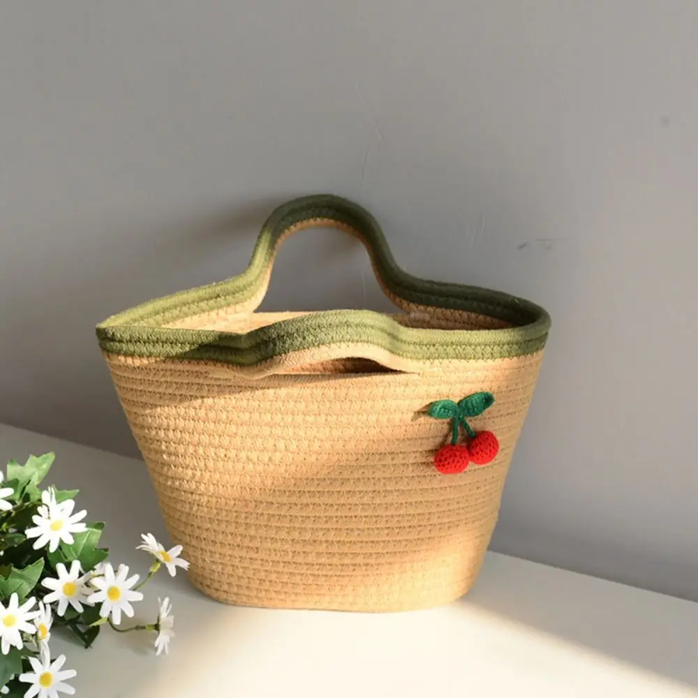 Daily Sweet Cotton Rope Woven Handbag Cherry Lace Beach Vacation Bag French Style Small Cotton Thread Woven Bag Shopping
Daily Sweet Cotton Rope Woven Handbag Cherry Lace Beach Vacation Bag French Style Small Cotton Thread Woven Bag Shopping
