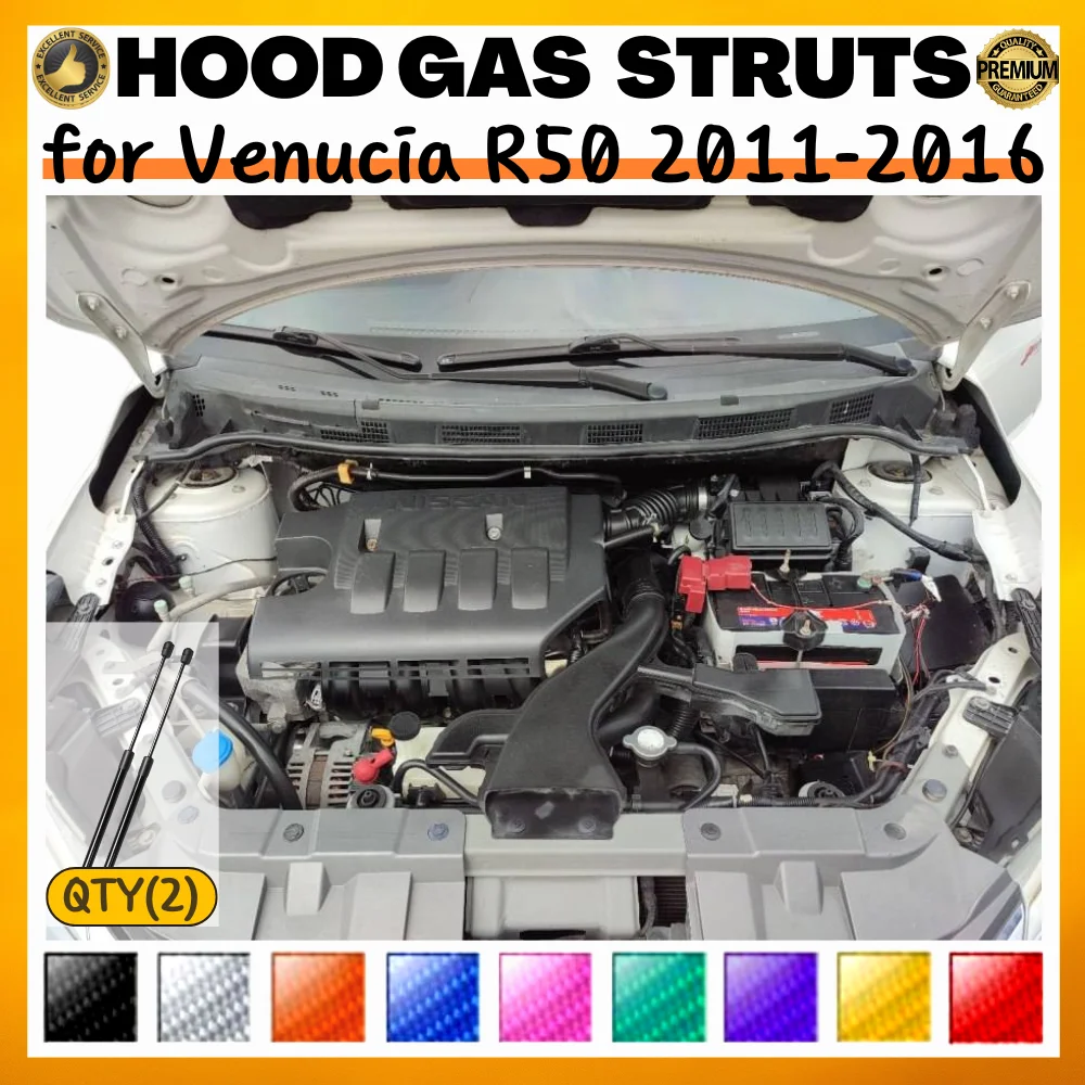 Qty(2) Hood Struts for Venucia R50 2011-2016 Front Bonnet Modify Gas Springs Shock Absorbers Lift Supports Dampers
Qty(2) Hood Struts for Venucia R50 2011-2016 Front Bonnet Modify Gas Springs Shock Absorbers Lift Supports Dampers