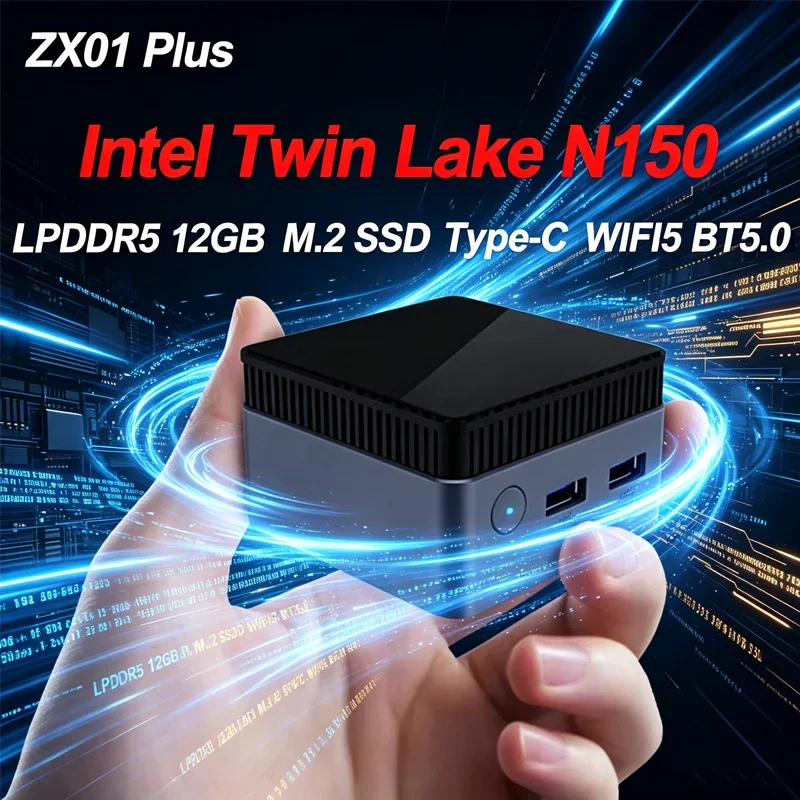 2026 ZX01 PLUS Pocket Mini PC Intel N150 LPDDR5 12GB M.2 SSD Type-C Office Desktop Gamer Computer Wifi5 BT5.0 Windows 11 PRO
2026 ZX01 PLUS Pocket Mini PC Intel N150 LPDDR5 12GB M.2 SSD Type-C Office Desktop Gamer Computer Wifi5 BT5.0 Windows 11 PRO
