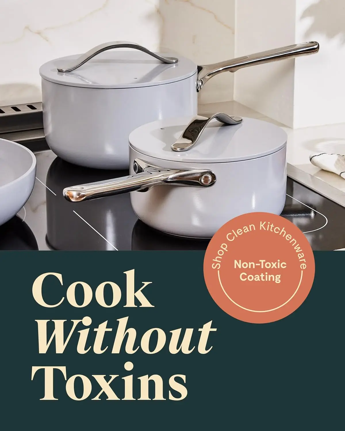 Nonstick Ceramic Sauce Pans with Lids (3 qt & 1.75 qt) - Non Toxic, PTFE & PFOA Free - Oven Safe & Compatible with All Stovetops
Nonstick Ceramic Sauce Pans with Lids (3 qt & 1.75 qt) - Non Toxic, PTFE & PFOA Free - Oven Safe & Compatible with All Stovetops