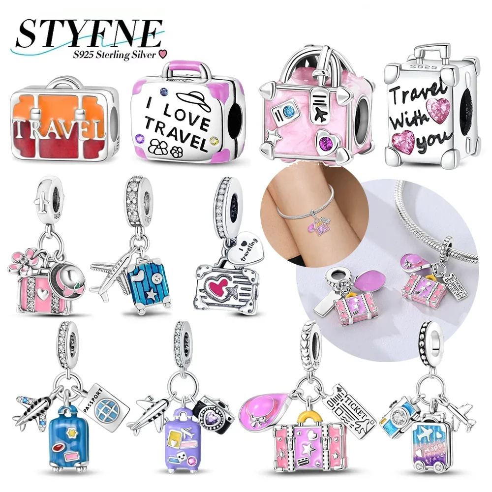 Travel Series Suitcase Camera Airplane Hat Charms Silver 925 Pendant Fit Original Bracelets Necklace DIY Jewelry Accessory
Travel Series Suitcase Camera Airplane Hat Charms Silver 925 Pendant Fit Original Bracelets Necklace DIY Jewelry Accessory