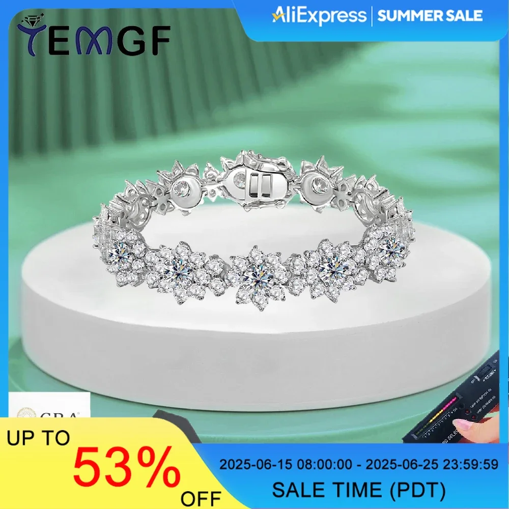 TEMGF Full Moissanite Bracelet S925 Sterling Silver Chain for Women Wedding Sparkling Luxury Fine Jewelry GRA Certification
TEMGF Full Moissanite Bracelet S925 Sterling Silver Chain for Women Wedding Sparkling Luxury Fine Jewelry GRA Certification