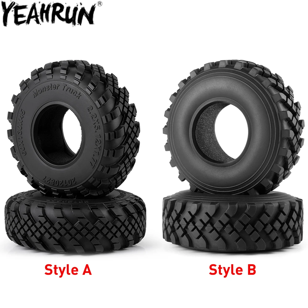 YEAHRUN 2.2" Rubber Tyre Wheel Tires for 1/10 RC Rock Crawler Car Axial Wraith D90 SCX10 TF2 TRX4 TRX6 Parts
YEAHRUN 2.2" Rubber Tyre Wheel Tires for 1/10 RC Rock Crawler Car Axial Wraith D90 SCX10 TF2 TRX4 TRX6 Parts