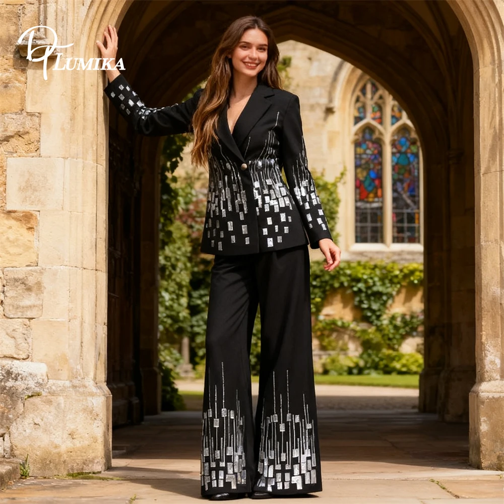 Комплект из двух предметов с блестками для женщин, роскошный праздничный костюм M-XXL, облегающие двубортные женские костюмы с настоящим изображением
Комплект из двух предметов с блестками для женщин, роскошный праздничный костюм M-XXL, облегающие двубортные женские костюмы с настоящим изображением