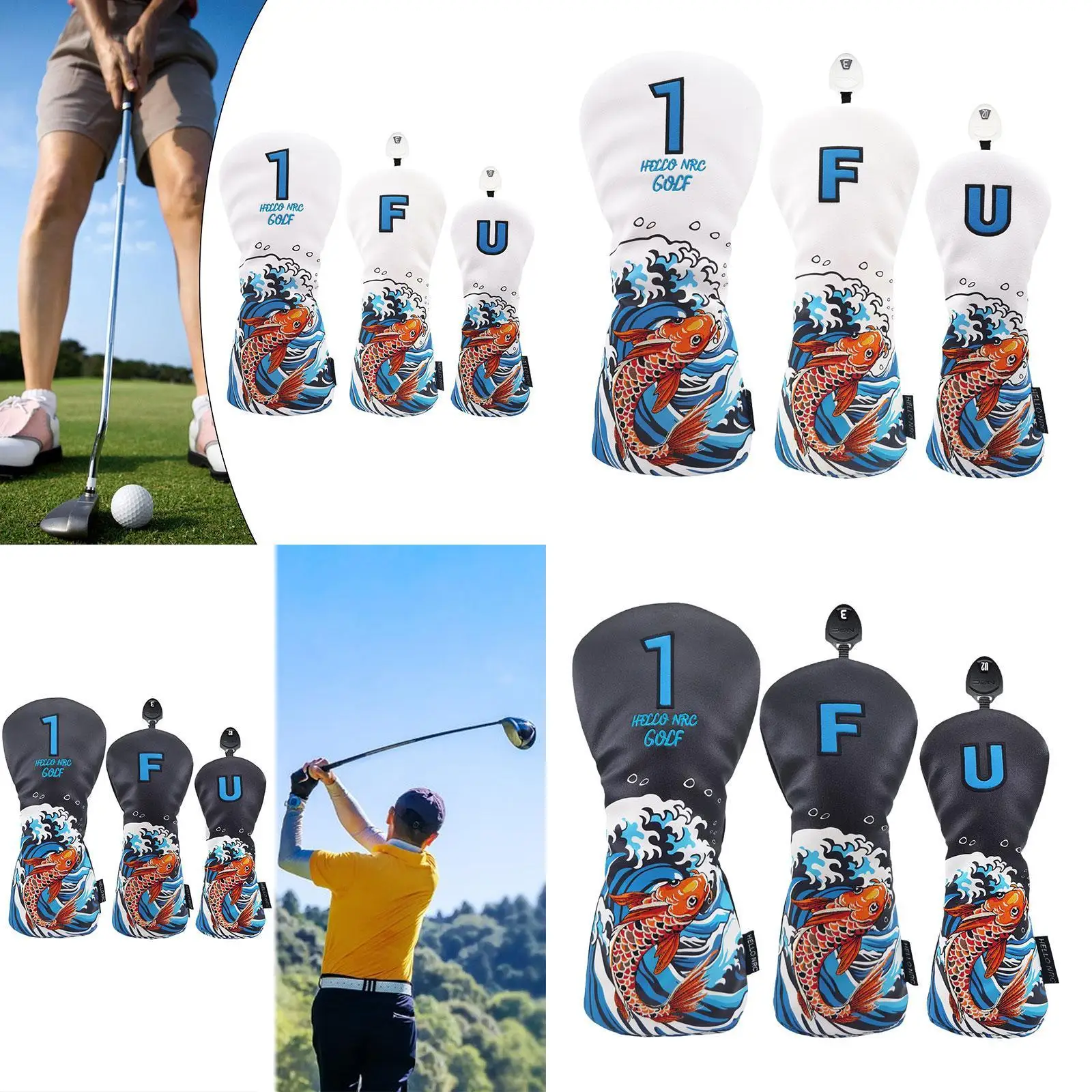 3x Golf Club Head Covers Golf Head Covers, Driver Fairway Wood Hybrid Scratch Resistant Transportation Golf Wood Covers
3x Golf Club Head Covers Golf Head Covers, Driver Fairway Wood Hybrid Scratch Resistant Transportation Golf Wood Covers