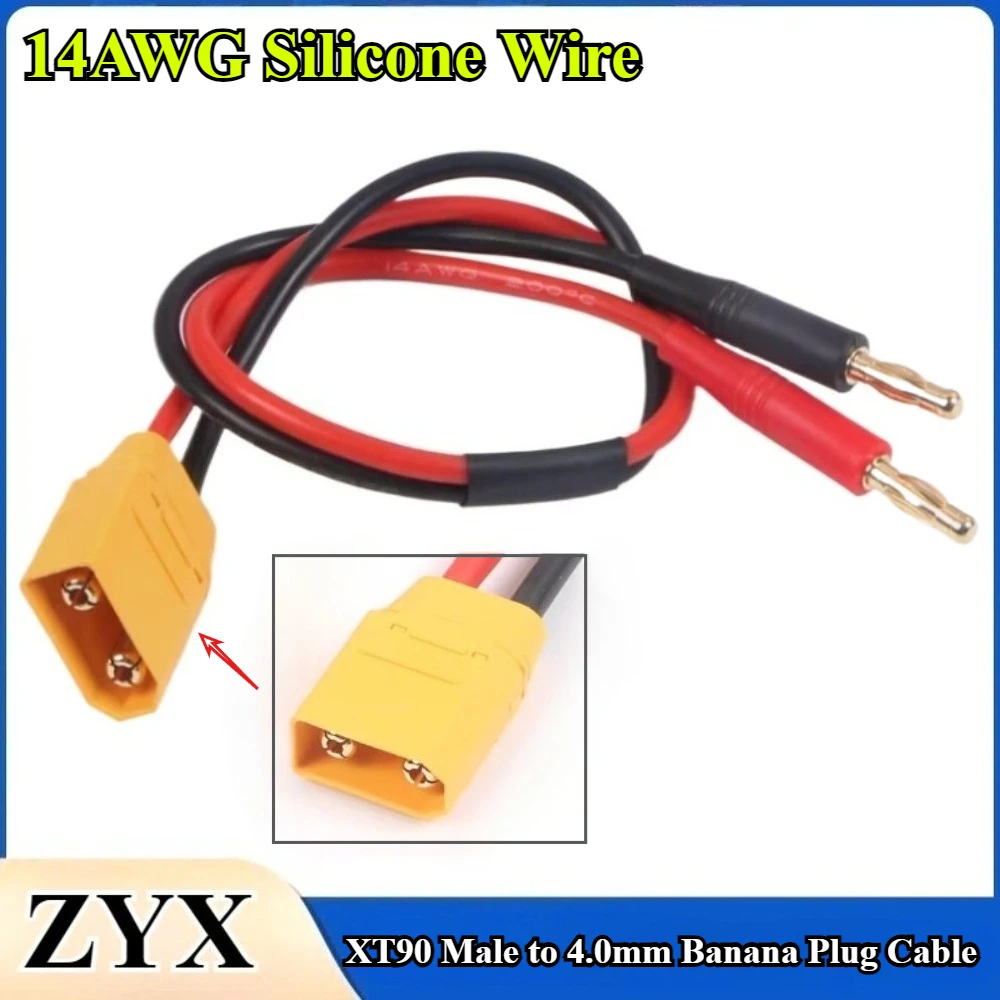 XT90 Male head to 4.0mm Banana Plug with 10/15/20/25/30/40/50cm 14AWG Silicone Wire for RC Lipo Battery Plug Charging Cable
XT90 Male head to 4.0mm Banana Plug with 10/15/20/25/30/40/50cm 14AWG Silicone Wire for RC Lipo Battery Plug Charging Cable