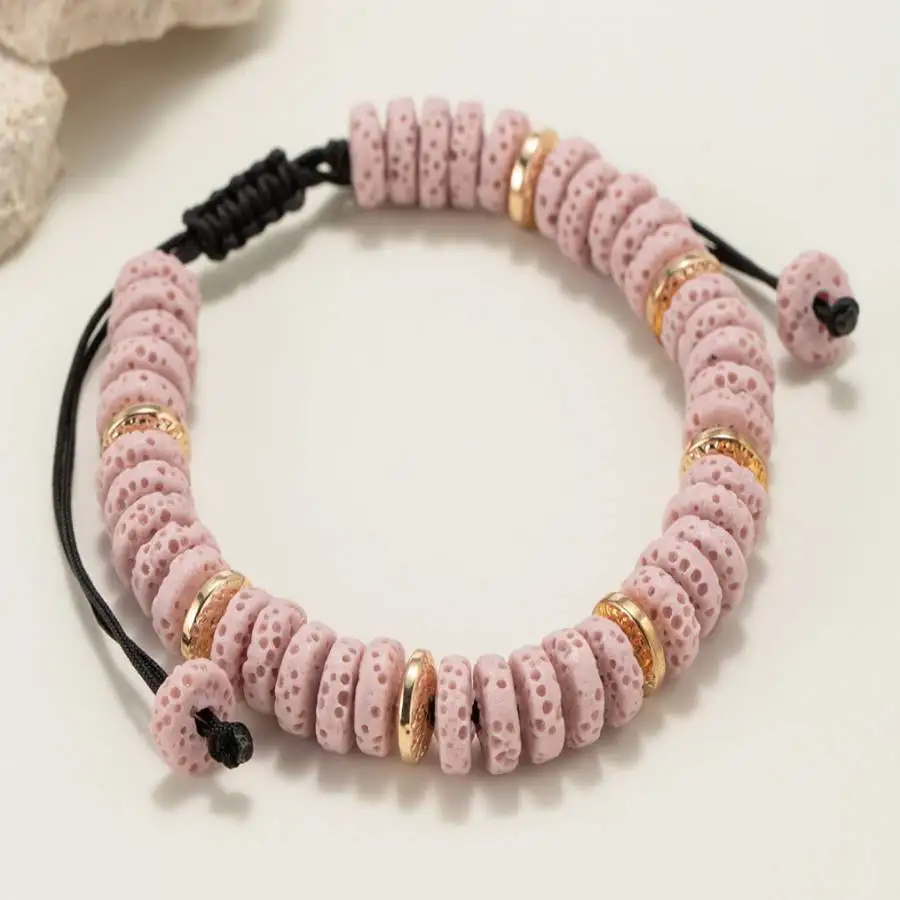 Handmade Pink volcanic stone divider panel bracelet,men's cuff button bracelet,Ramadan prayer bead,women's meditation
Handmade Pink volcanic stone divider panel bracelet,men's cuff button bracelet,Ramadan prayer bead,women's meditation