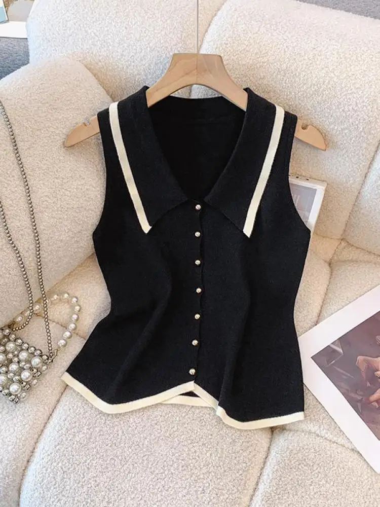 Новые летние лоскутные универсальные вязаные топы без рукавов, женские тонкие однобортные асимметричные короткие жилеты, модная одежда Y2k
Новые летние лоскутные универсальные вязаные топы без рукавов, женские тонкие однобортные асимметричные короткие жилеты, модная одежда Y2k