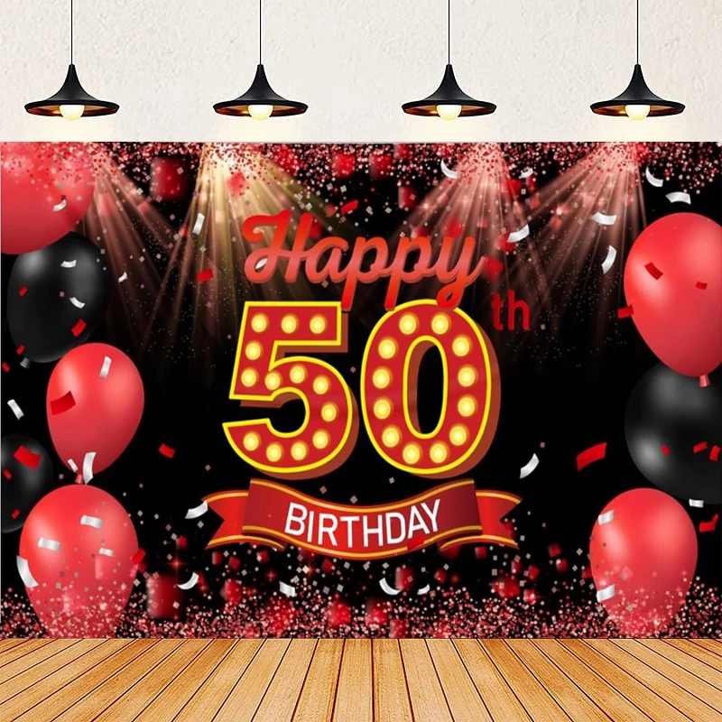 Фотографический фон, красно-черный плакат-баннер для украшения вечеринки в честь 50-летия, украшения для женщин и мужчин, фон для фотосессии
Фотографический фон, красно-черный плакат-баннер для украшения вечеринки в честь 50-летия, украшения для женщин и мужчин, фон для фотосессии