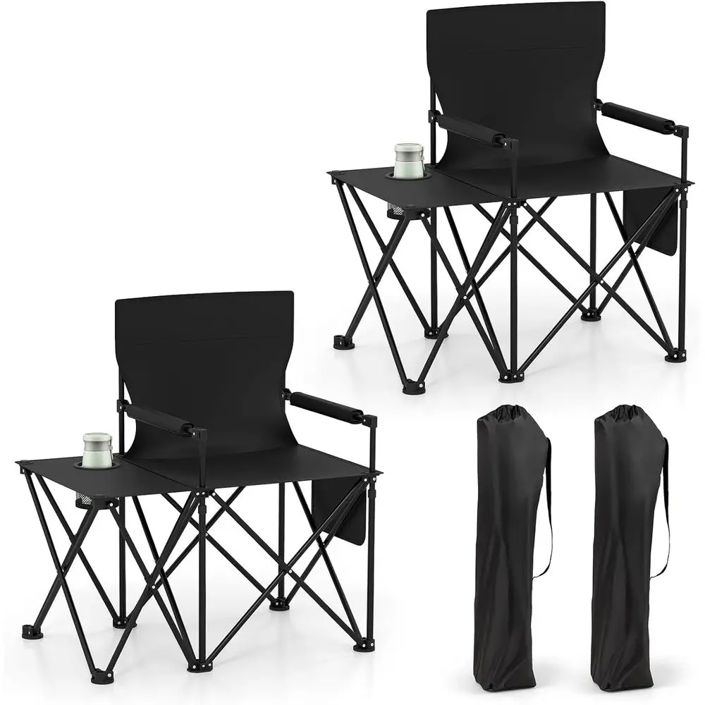 2PCS Oversized Folding Camping Chair With Side Table Padded Armrest Cup Holder Storage Pockets Outdoor Fishing Travel Black
2PCS Oversized Folding Camping Chair With Side Table Padded Armrest Cup Holder Storage Pockets Outdoor Fishing Travel Black