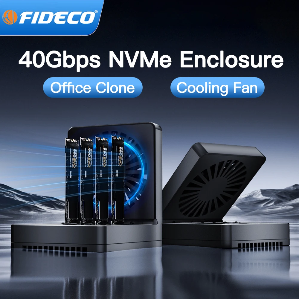 FIDECO 40Gbps M.2 NVMe SSD Docking Station Type C SSD Cloner Dock with Cooling Fan Support Offline Clone and Offline Data Eraser
FIDECO 40Gbps M.2 NVMe SSD Docking Station Type C SSD Cloner Dock with Cooling Fan Support Offline Clone and Offline Data Eraser