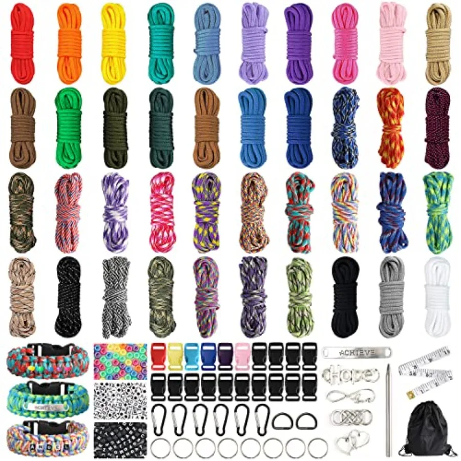 Paracord Bracelet Kit - 40 Colors, 10 Feet, Complete Accories for Making Bracelets, Lanyards, Dog Collar
Paracord Bracelet Kit - 40 Colors, 10 Feet, Complete Accories for Making Bracelets, Lanyards, Dog Collar