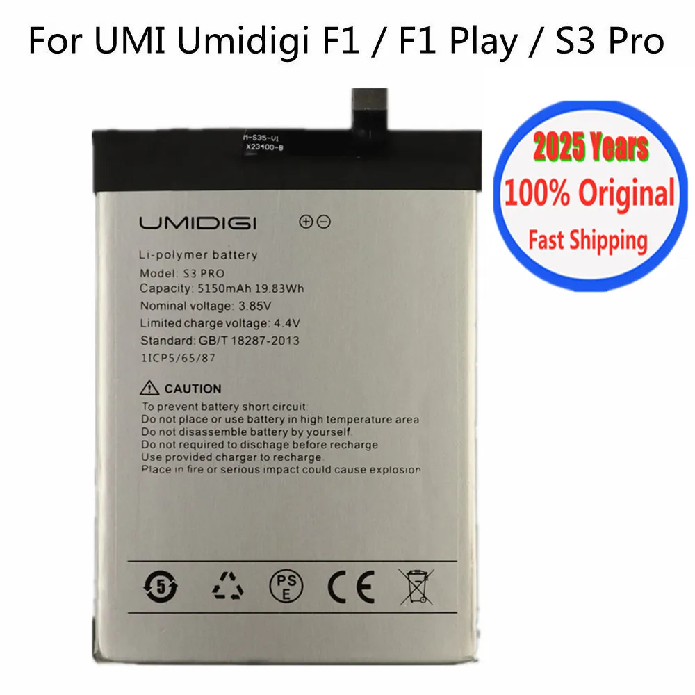 2025 лет, высококачественный оригинальный аккумулятор UMI для Umidigi S3 Pro/F1 Play, 5150 мАч, сменный аккумулятор для телефона, номер отслеживания
2025 лет, высококачественный оригинальный аккумулятор UMI для Umidigi S3 Pro/F1 Play, 5150 мАч, сменный аккумулятор для телефона, номер отслеживания