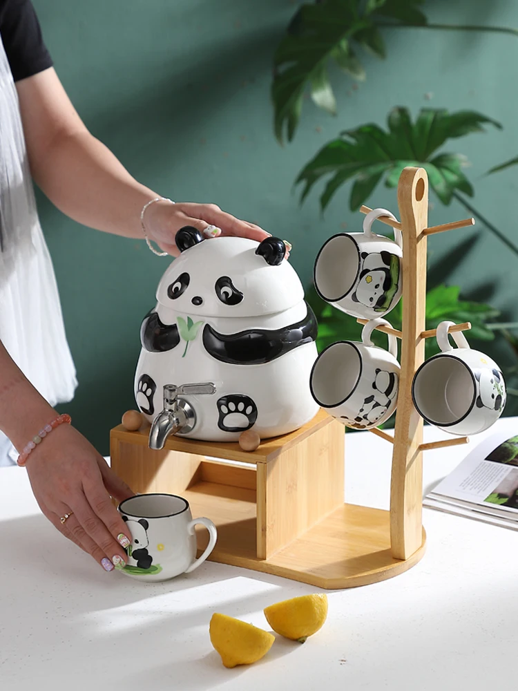 Ceramic panda water set cute household high-temperature hot and cold kettle with faucet cool white open cup shelf bucket
Ceramic panda water set cute household high-temperature hot and cold kettle with faucet cool white open cup shelf bucket