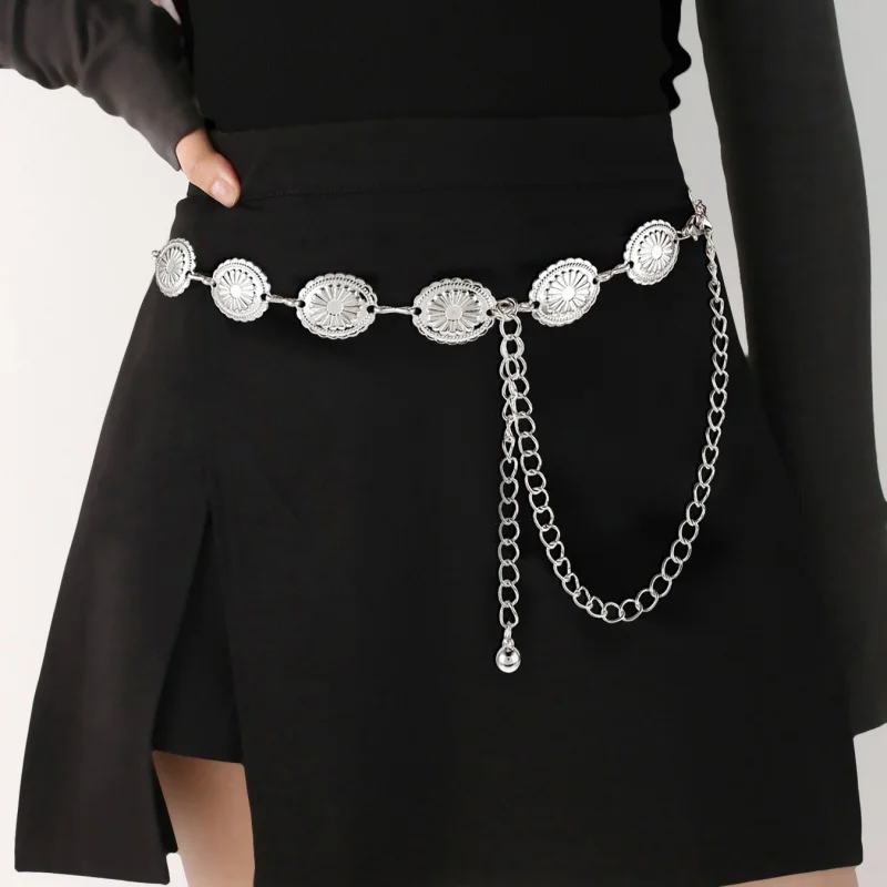 Oval Craved Little Daisy Metal Cummerbunds Waist Chain for Women Retro Exquisite 2 Colors Belt Chains Fashion Body Jewelry Gifts
Oval Craved Little Daisy Metal Cummerbunds Waist Chain for Women Retro Exquisite 2 Colors Belt Chains Fashion Body Jewelry Gifts