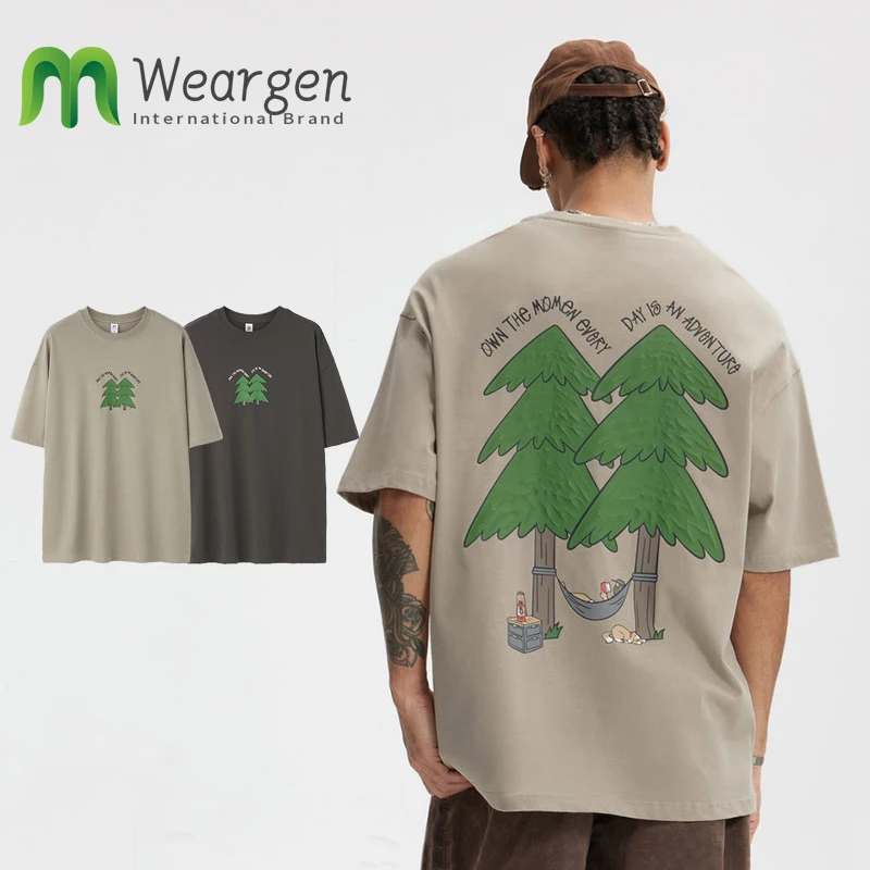 Men Pine Foam Printed T-shirt Summer New Heavyweight Loose Casual Cotton Short-Sleeved 8085S25
Men Pine Foam Printed T-shirt Summer New Heavyweight Loose Casual Cotton Short-Sleeved 8085S25